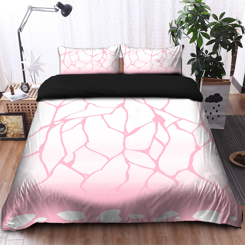 Kochou Shinobu Insect Pillar Butterfly Pink Pattern Demon Slayer Kimetsu No Yaiba Bedding Set Duvet Cover And 2 Pillowcases