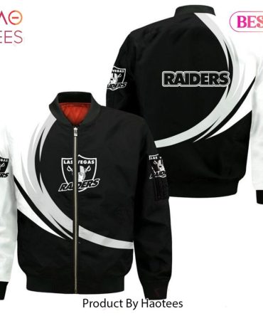 New Fashion   Las Vegas Raiders Bomber Jacket Graphic Curve
