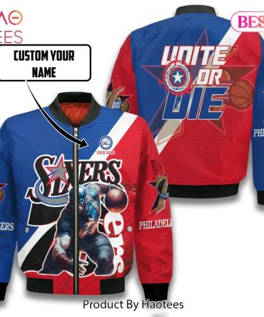 Limited Captain Art Philadelphia 76Ers Pattern Personalized Name 3D Bomber Jacket Gift For Fan