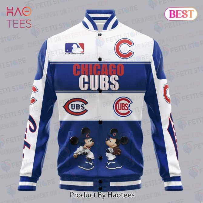 Chicago Cubs Mickey Mouse Varsity Jacket – Mlb Fan Apparel By Haotees - Image 2