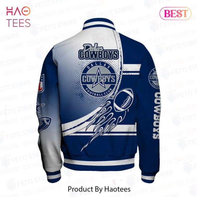 Dallas Cowboys Varsity Jacket - Bold Blue & White Fan Gear For Nfl Enthusiasts - Image 3
