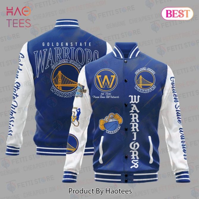 Golden State Warriors Varsity Jacket - Premium Fan Apparel, Blue & White Design