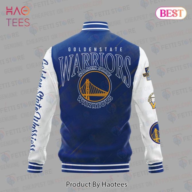 Golden State Warriors Varsity Jacket - Premium Fan Apparel, Blue & White Design - Image 3