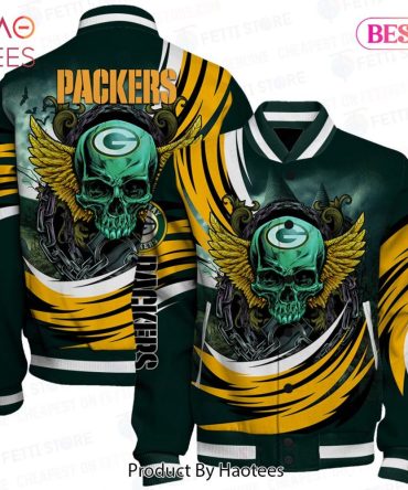 Green Bay Packers Skull Wings Bomber Jacket - Bold Graphic Design For Fans