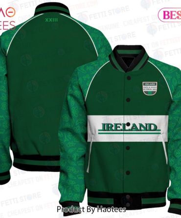 Ireland Rugby 2023 Green Varsity Jacket - Stylish & Comfortable Sportswear By Haotees