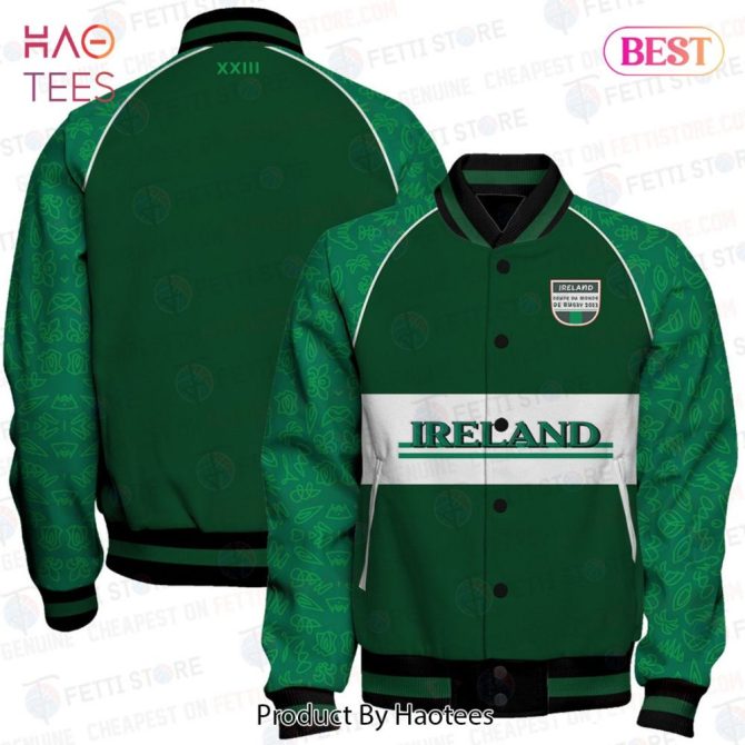 Ireland Rugby 2023 Green Varsity Jacket - Stylish & Comfortable Sportswear By Haotees