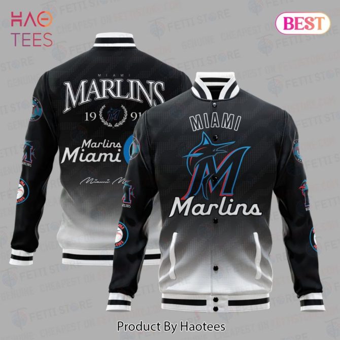 Miami Marlins Retro Varsity Jacket - Stylish Mlb Fan Gear By Haotees