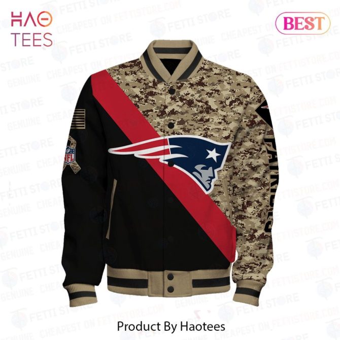 Limited Edition Camouflage Patriots Varsity Jacket - Stylish Nfl Fan Gear - Image 2
