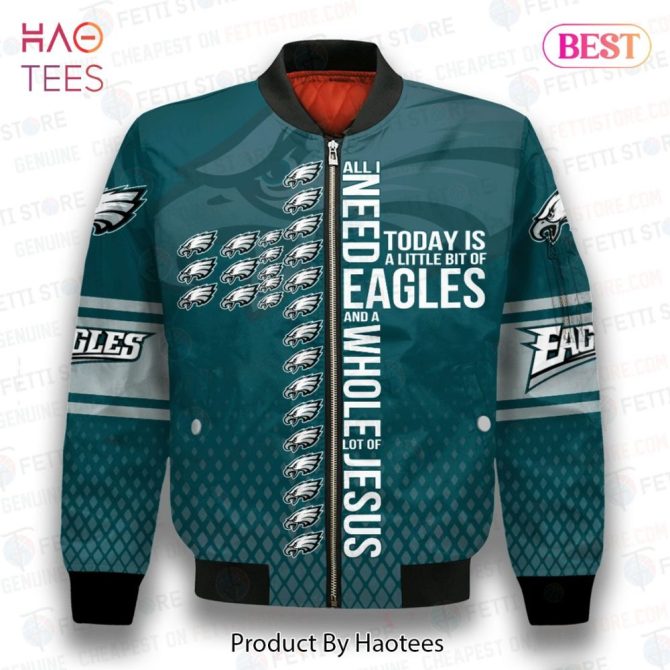 Limited Philadelphia Eagles Nfl Design Bomber Jacket - Image 2