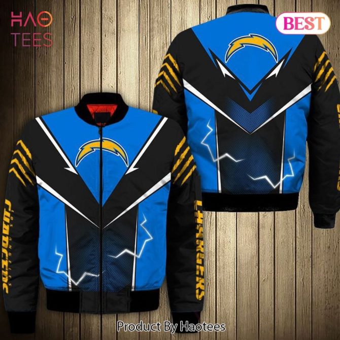 New Fashion   Los Angeles Chargers Bomber Jacket Lightning Graphic Gift For Men