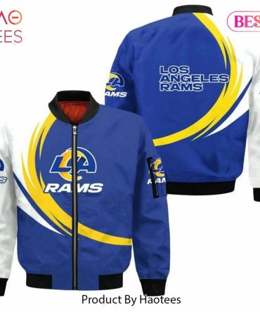 New Fashion   Los Angeles Rams Bomber Jacket Graphic Curve