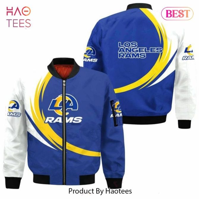 New Fashion   Los Angeles Rams Bomber Jacket Graphic Curve