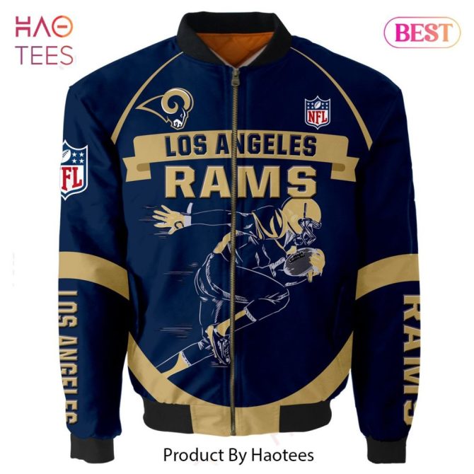 New Fashion   Los Angeles Rams Bomber Jacket Graphic Running Men Gift For Fans