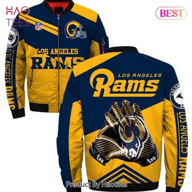 New Fashion   Los Angeles Rams Bomber Jacket Style Winter Coat Gift For Men