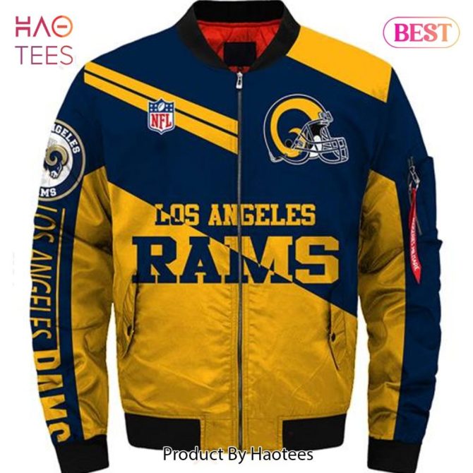 New Fashion   Los Angeles Rams Bomber Jacket Style Winter Coat Gift For Men - Image 3
