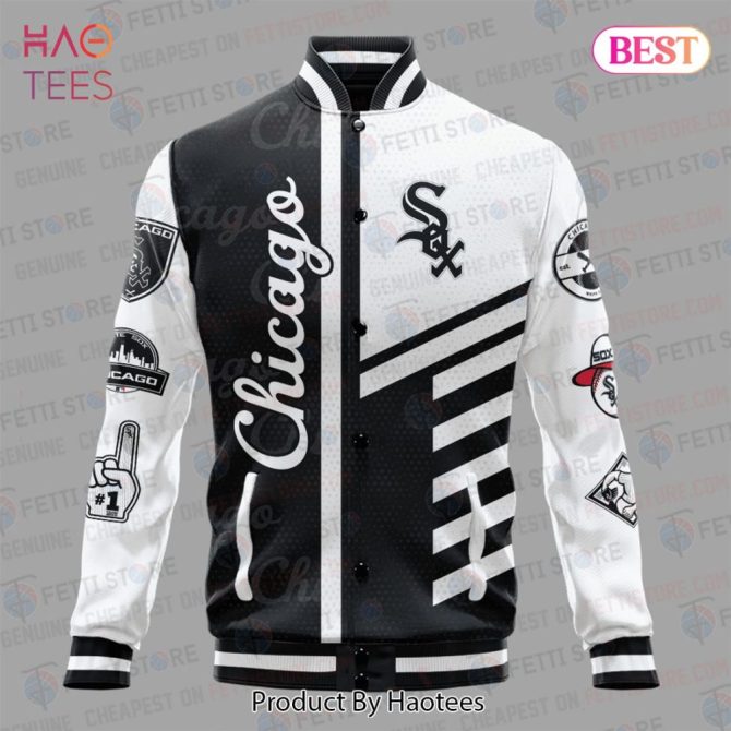 Chicago White Sox Varsity Jacket - Stylish Black & White Baseball Apparel - Image 2