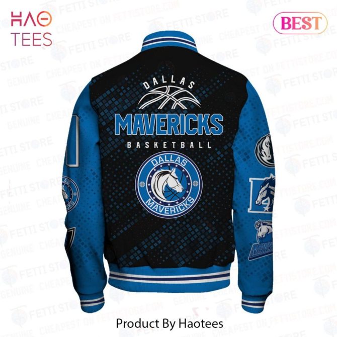 Dallas Mavericks Basketball Varsity Jacket - Stylish Blue & Black Fan Gear - Image 3