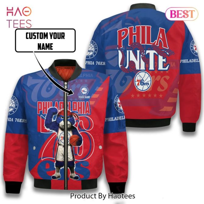 Luxury Franklin The Dog Philadelphia 76Ers Pattern Personalized Name 3D Bomber Jacket Gift For Fan