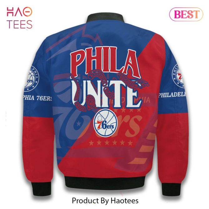 Luxury Franklin The Dog Philadelphia 76Ers Pattern Personalized Name 3D Bomber Jacket Gift For Fan - Image 3