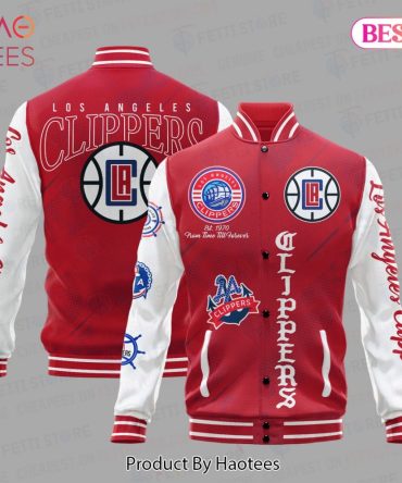 La Clippers Varsity Jacket - Stylish Red & White Fan Gear By Haotees