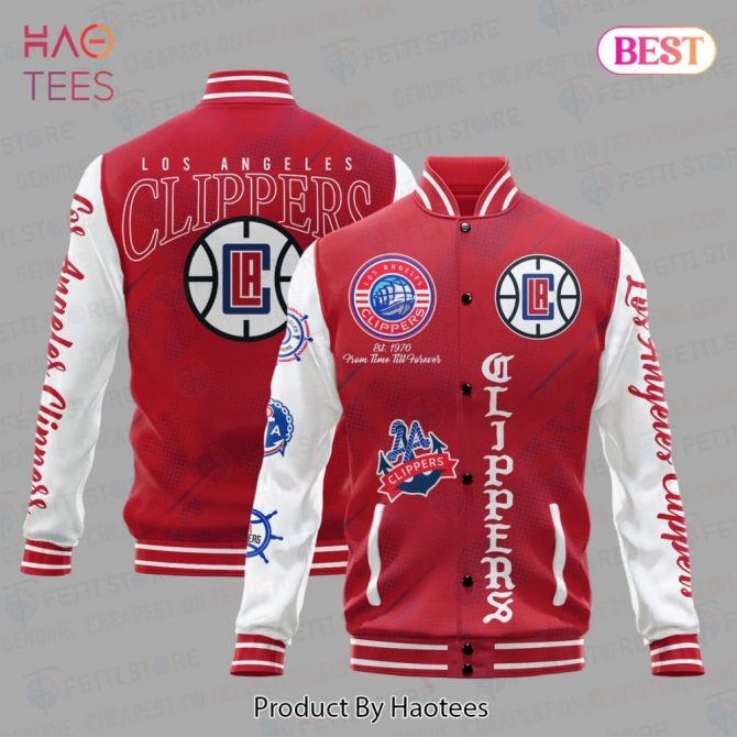 La Clippers Varsity Jacket - Stylish Red & White Fan Gear By Haotees