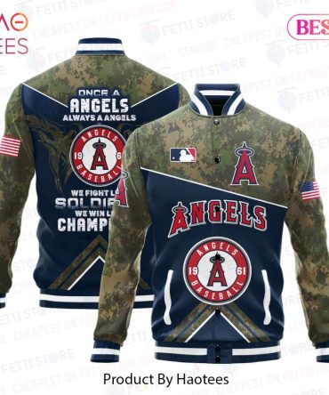 Angels Baseball Camo Bomber Jacket - Stylish & Durable Team Gear For Champions