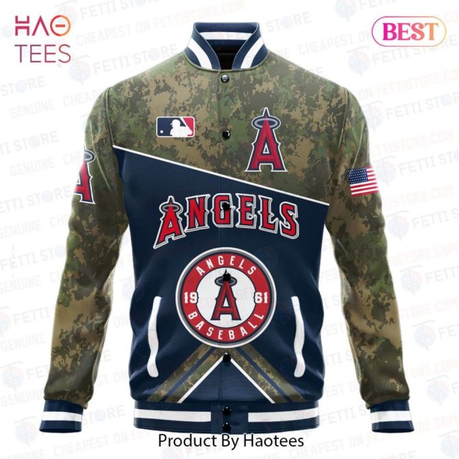 Angels Baseball Camo Bomber Jacket - Stylish & Durable Team Gear For Champions - Image 2