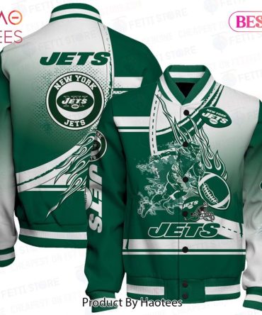 New York Jets Varsity Jacket - Official Nfl Team Apparel For Fans - Unisex Sports Bomber