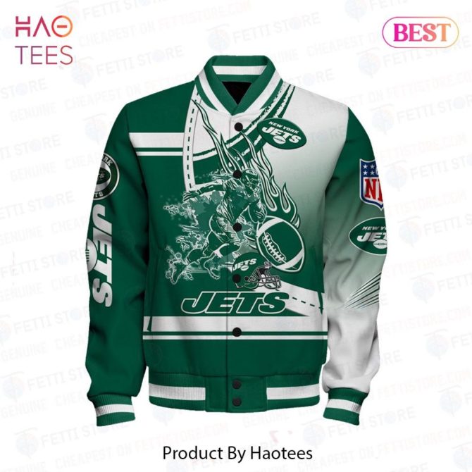 New York Jets Varsity Jacket - Official Nfl Team Apparel For Fans - Unisex Sports Bomber - Image 2