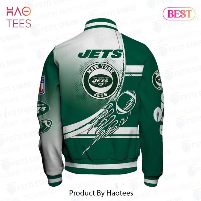 New York Jets Varsity Jacket - Official Nfl Team Apparel For Fans - Unisex Sports Bomber - Image 3