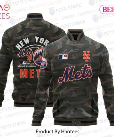 New York Mets Camo Varsity Jacket - Official Mlb Fan Gear By Haotees