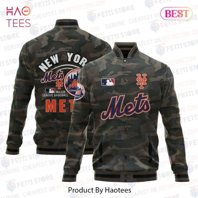 New York Mets Camo Varsity Jacket - Stylish Mlb Fan Gear For Men