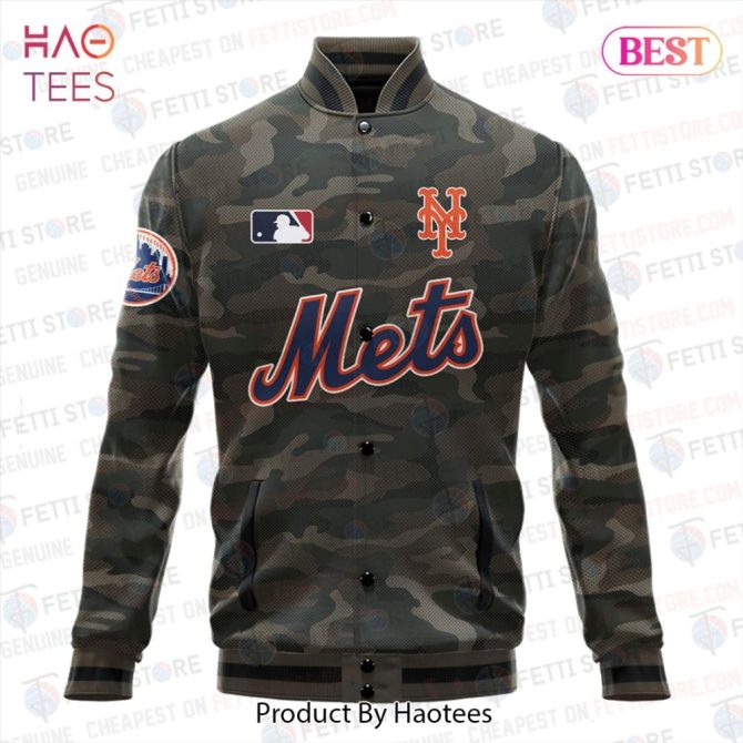 New York Mets Camo Varsity Jacket - Stylish Mlb Fan Gear For Men - Image 2
