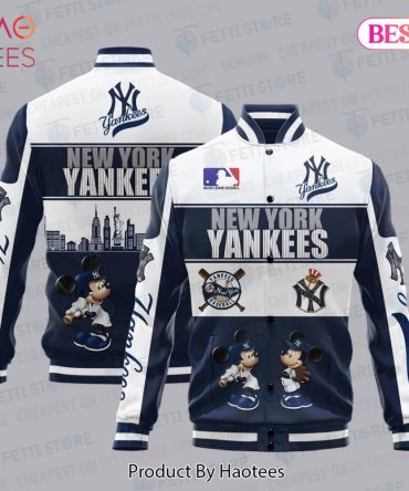 New York Yankees Varsity Jacket With Iconic Cartoon Design - Mlb Fan Essential