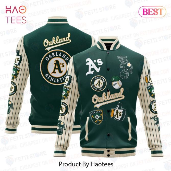 Oakland Athletics Varsity Jacket - Premium Green & White Baseball Fan Apparel