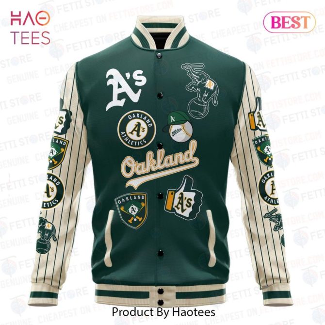 Oakland Athletics Varsity Jacket - Premium Green & White Baseball Fan Apparel - Image 2