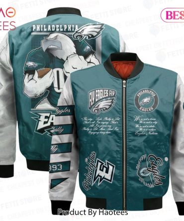 Luxury Philadelphia Eagles Offwhite Style Pattern Aop Bomber Jacket