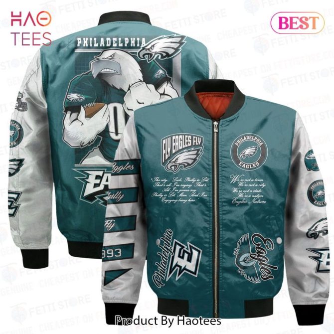 Luxury Philadelphia Eagles Offwhite Style Pattern Aop Bomber Jacket