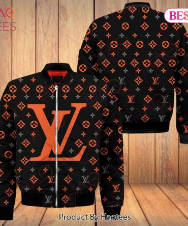 Stylish Black & Orange Patterned Bomber Jacket - Trendy Unisex Outerwear For All Seasons