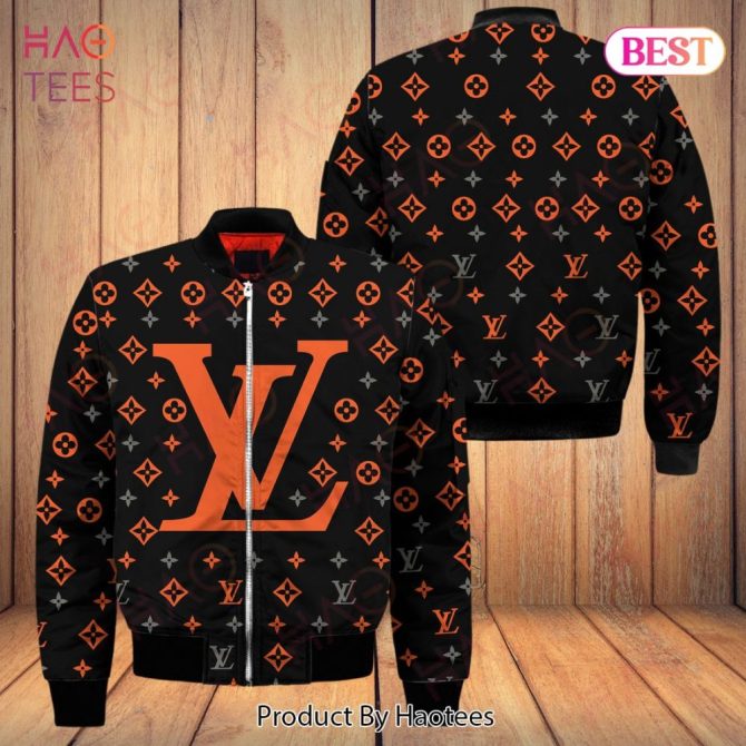 Stylish Black & Orange Patterned Bomber Jacket - Trendy Unisex Outerwear For All Seasons