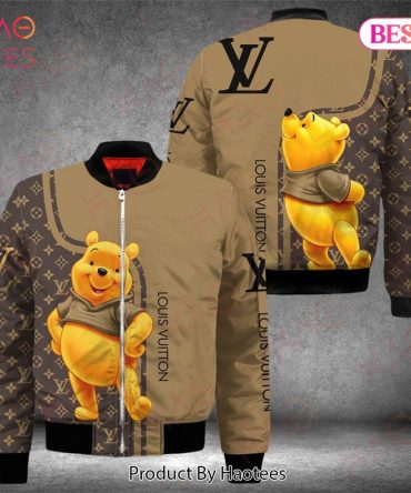 Stylish Brown Winnie The Pooh Bomber Jacket - Trendy & Cozy Outerwear For Fans