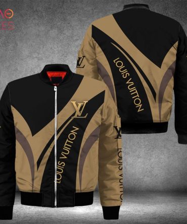 Hot Louis Vuitton Grey Black Brown Luxury Brand Bomber Jacket Limited Edition