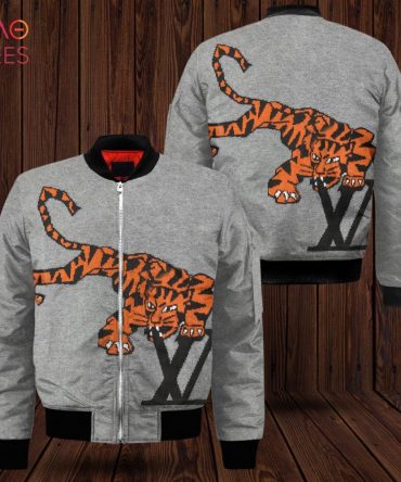 Stylish Gray Tiger Bomber Jacket - Bold Animal Design, Perfect For Trendsetters!