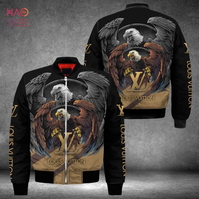 Hot Louis Vuitton Printing Eagle 3D Luxury Brand Bomber Jacket Pod Design