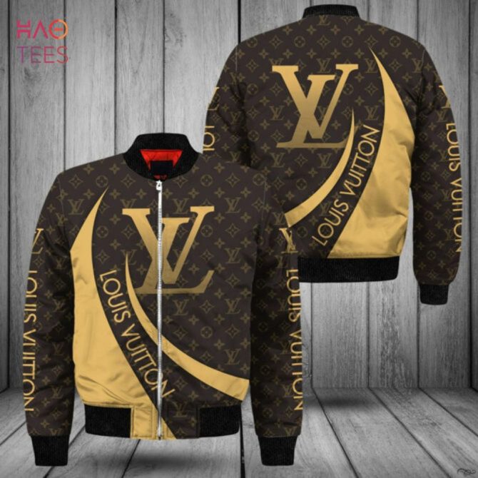 Hot Louis Vuitton Glod Mix Black Luxury Brand Bomber Jacket Limited Edition - Image 2