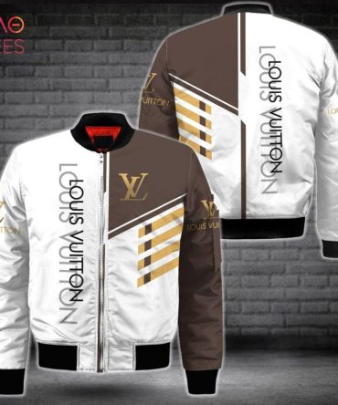 Hot Louis Vuitton White Mix Brown Luxury Brand Bomber Jacket Limited Edition
