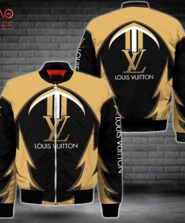 Best Louis Vuitton Luxury Brand Black Mix Gold Bomber Jacket Limited Edition
