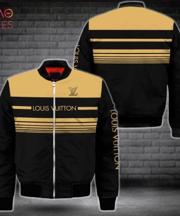 Stylish Black & Gold Striped Bomber Jacket - Unisex Fashion Outerwear For Trendy Looks