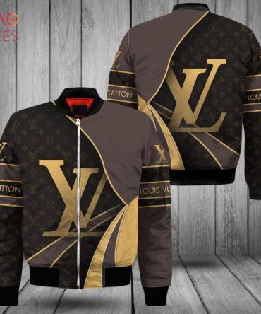 Best Louis Vuitton Luxury Brand Gold Logo Bomber Jacket Limited Edition