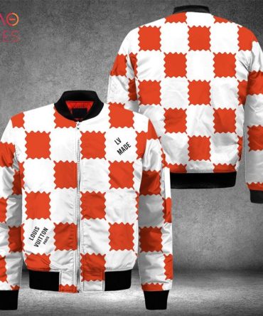 Trendy Red & White Checkerboard Bomber Jacket - Stylish Unisex Outerwear For All Seasons